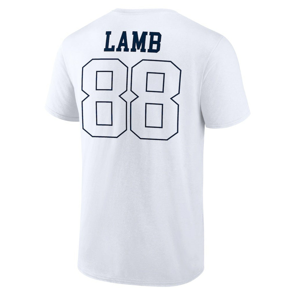 CeeDee Lamb Dallas Cowboys Tonal Name & Number T-Shirt White