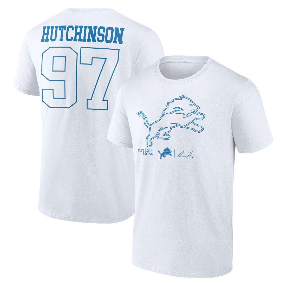 Aidan Hutchinson Detroit Lions Tonal Name & Number T-Shirt White