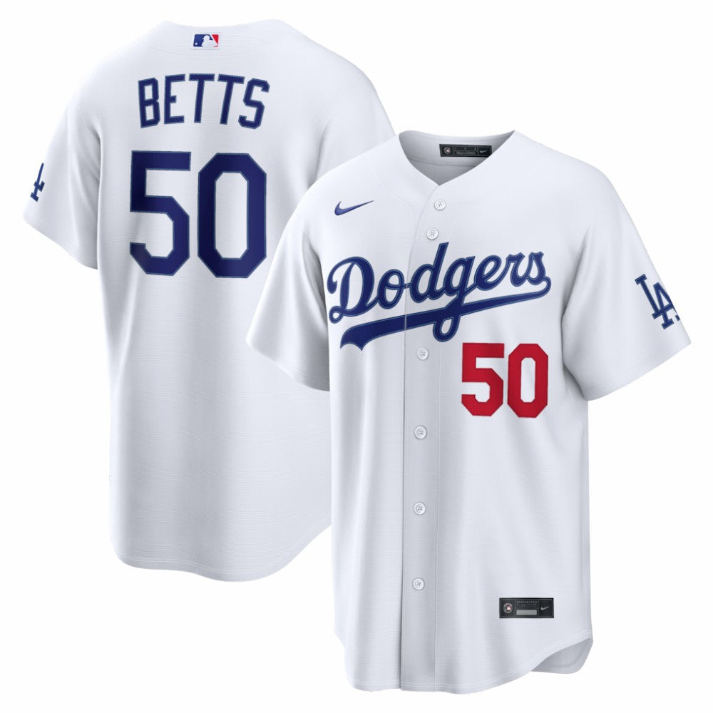 Mookie Betts Los Angeles Dodgers Nike  Home Stadium Jersey - White - Nike Lifestyle