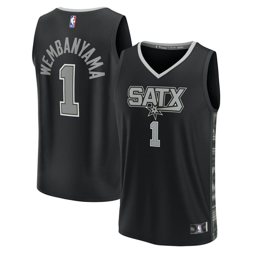 Victor Wembanyama San Antonio Spurs Fast Break Replica Player Jersey Statement Edition Black | Fanatics Lifestyle