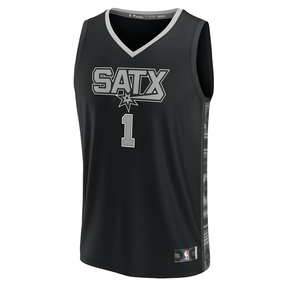 Victor Wembanyama San Antonio Spurs Fast Break Replica Player Jersey Statement Edition Black | Fanatics Lifestyle