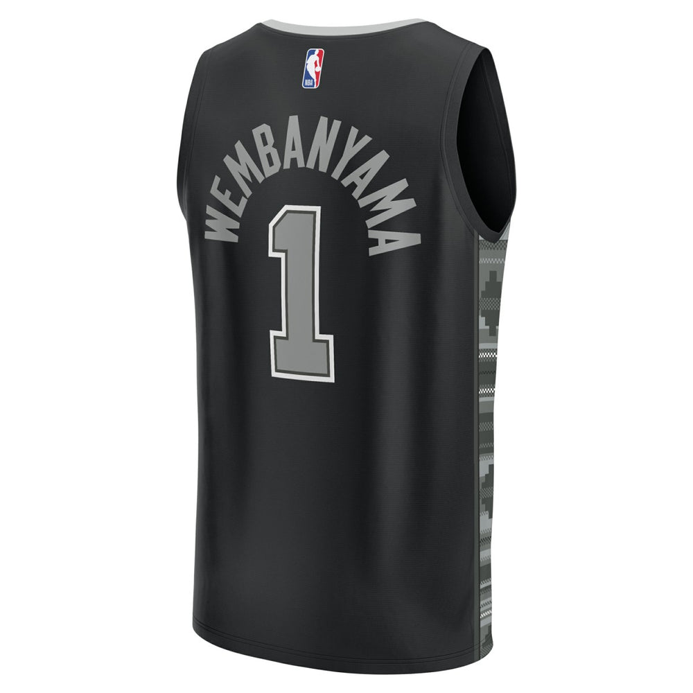 Victor Wembanyama San Antonio Spurs Fast Break Replica Player Jersey Statement Edition Black | Fanatics Lifestyle