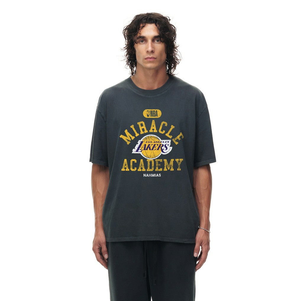 Los Angeles Lakers Unisex Miracle Academy x NBA Collection Vintage Boxy T-shirt Heather Black