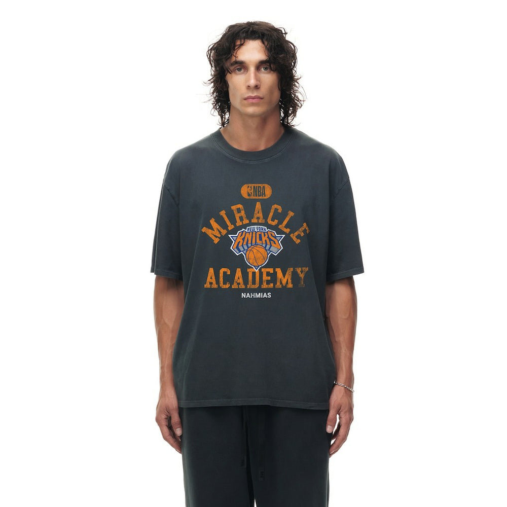 New York Knicks Unisex Miracle Academy x NBA Collection Vintage Boxy T-shirt Heather Black