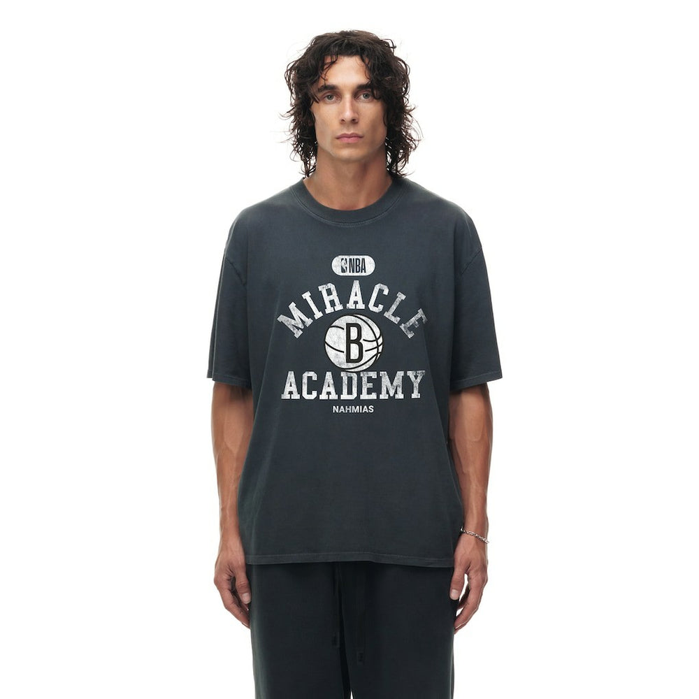 Brooklyn Nets Unisex Miracle Academy x NBA Collection Vintage Boxy T-shirt Heather Black