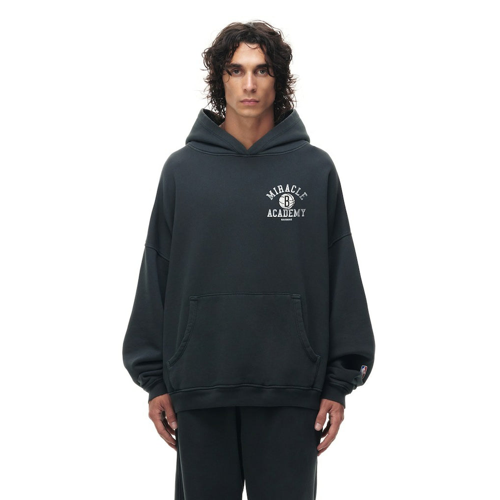 Brooklyn Nets Unisex Miracle Academy x NBA Collection Vintage Sunfade Hoodie Heather Black