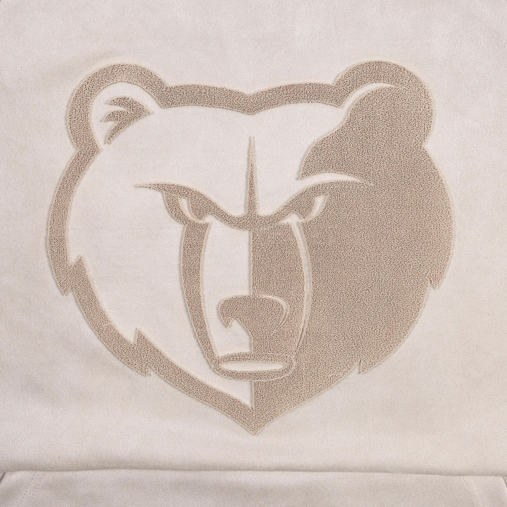 Memphis Grizzlies Protege Eco-Friendly Functional Suede Fashion Tonal Hoodie Cream