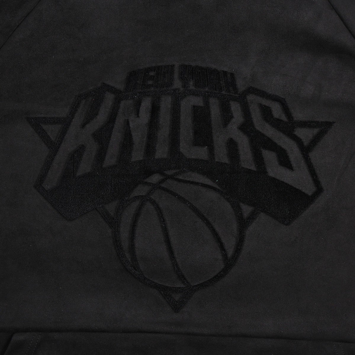 New York Knicks Protege Eco-Friendly Functional Suede Fashion Tonal Hoodie Black