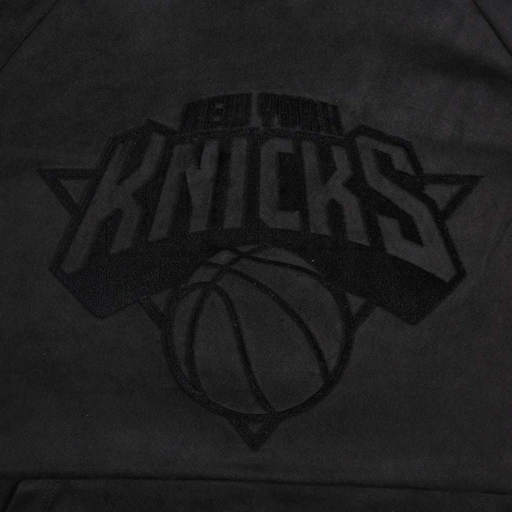 New York Knicks Protege Eco-Friendly Functional Suede Fashion Tonal Hoodie Black