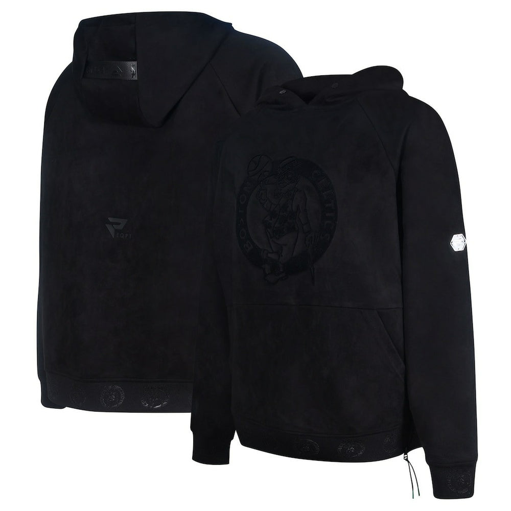Boston Celtics Protege Eco-Friendly Functional Suede Fashion Tonal Hoodie Black