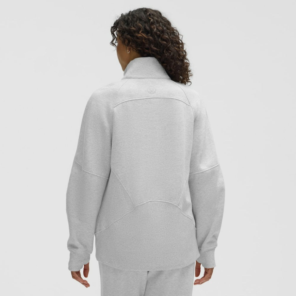 Edmonton Oilers lululemon Women's Long Scuba Oversized Half-Zip Funnel Neck - Heathered Core Ultra Light Grey - NHL 203201168