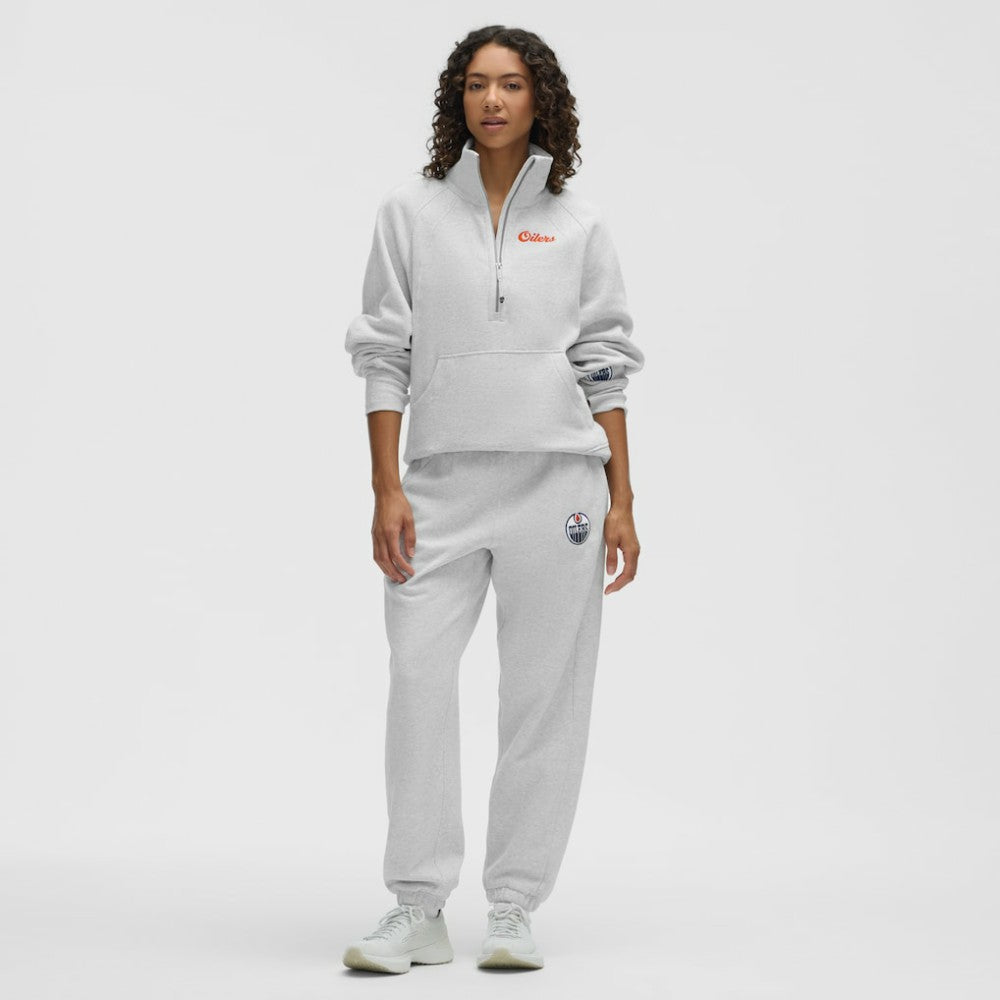 Edmonton Oilers lululemon Women's Long Scuba Oversized Half-Zip Funnel Neck - Heathered Core Ultra Light Grey - NHL 203201168