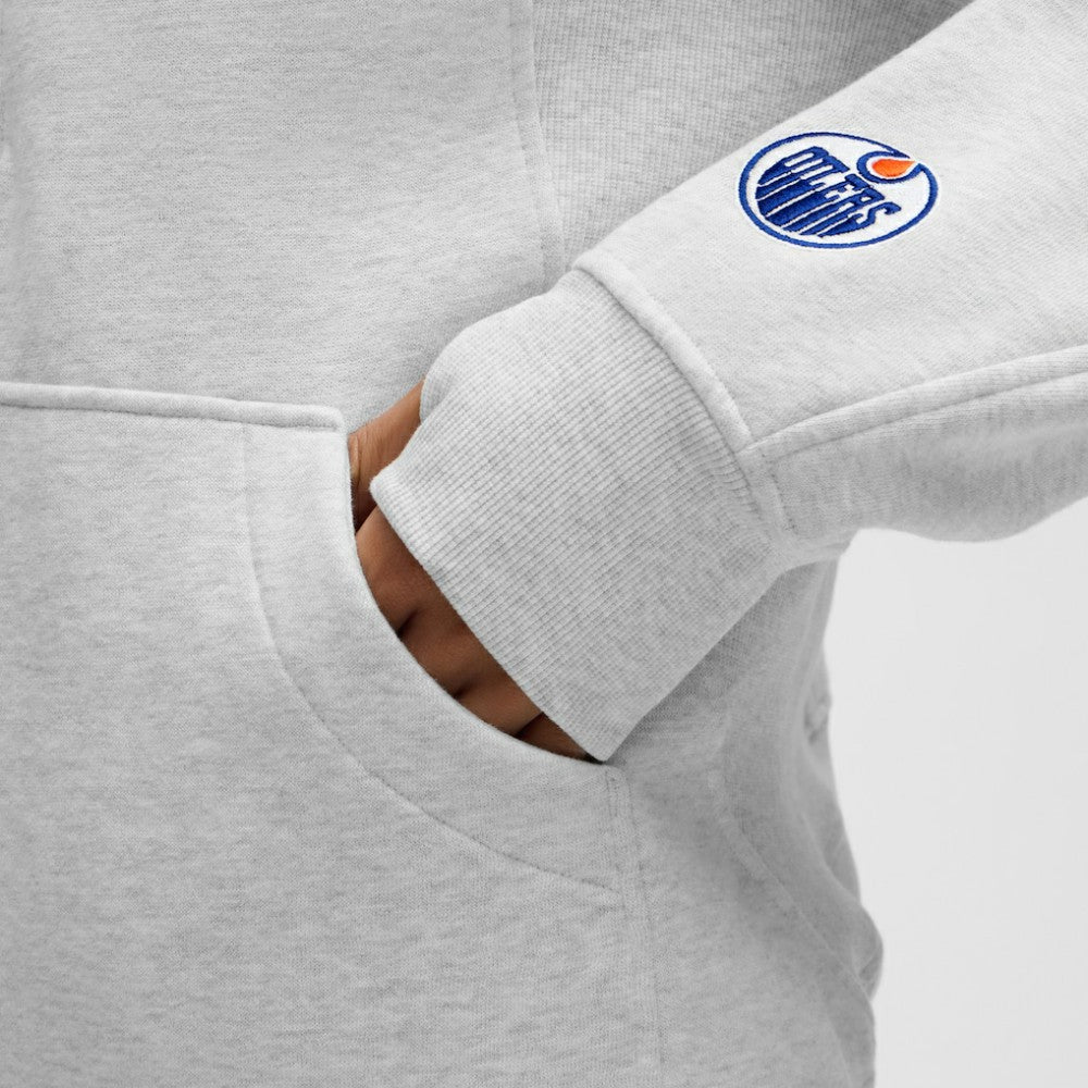 Edmonton Oilers lululemon Women's Long Scuba Oversized Half-Zip Funnel Neck - Heathered Core Ultra Light Grey - NHL 203201168