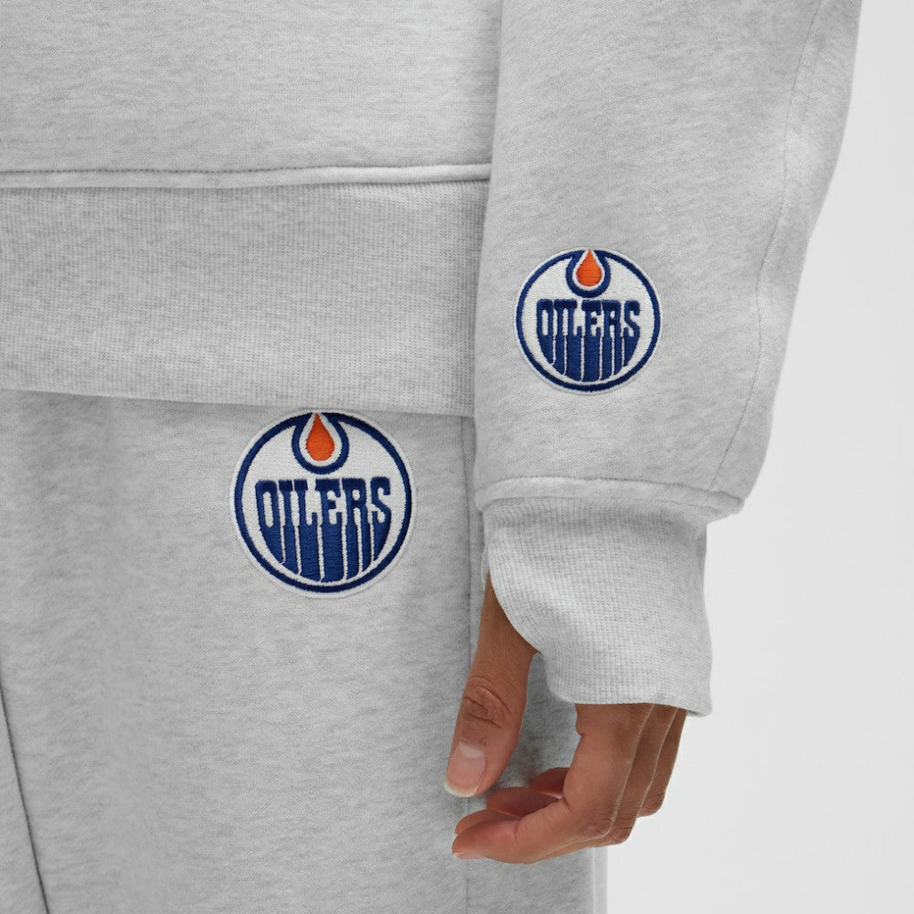 Edmonton Oilers lululemon Women's Long Scuba Oversized Half-Zip Funnel Neck - Heathered Core Ultra Light Grey - NHL 203201168