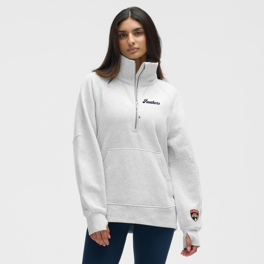 Florida Panthers lululemon Women's Long Scuba Oversized Half-Zip Funnel Neck - Heathered Core Ultra Light Grey - NHL 203201174