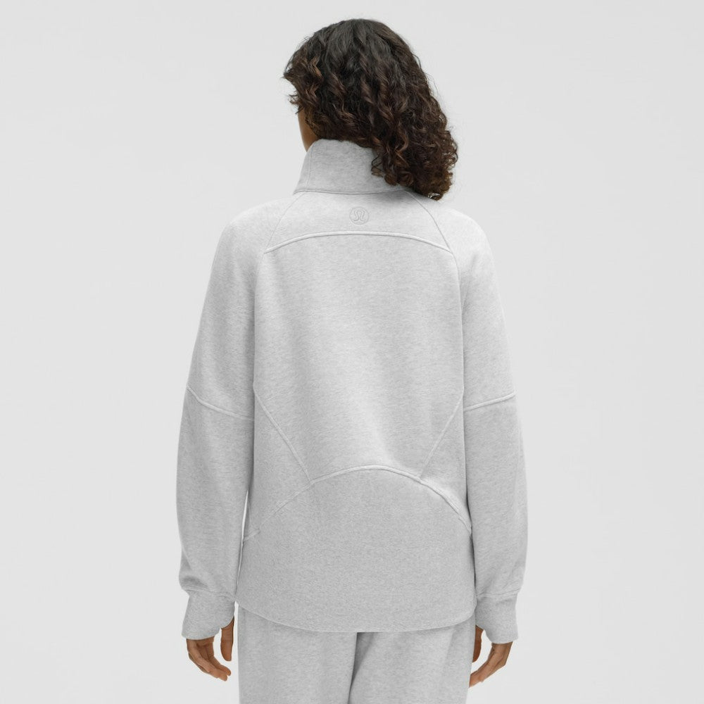Minnesota Wild lululemon Women's Long Scuba Oversized Half-Zip Funnel Neck - Heathered Core Ultra Light Grey - NHL 203201175
