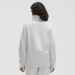 Minnesota Wild lululemon Women's Long Scuba Oversized Half-Zip Funnel Neck - Heathered Core Ultra Light Grey - NHL 203201175