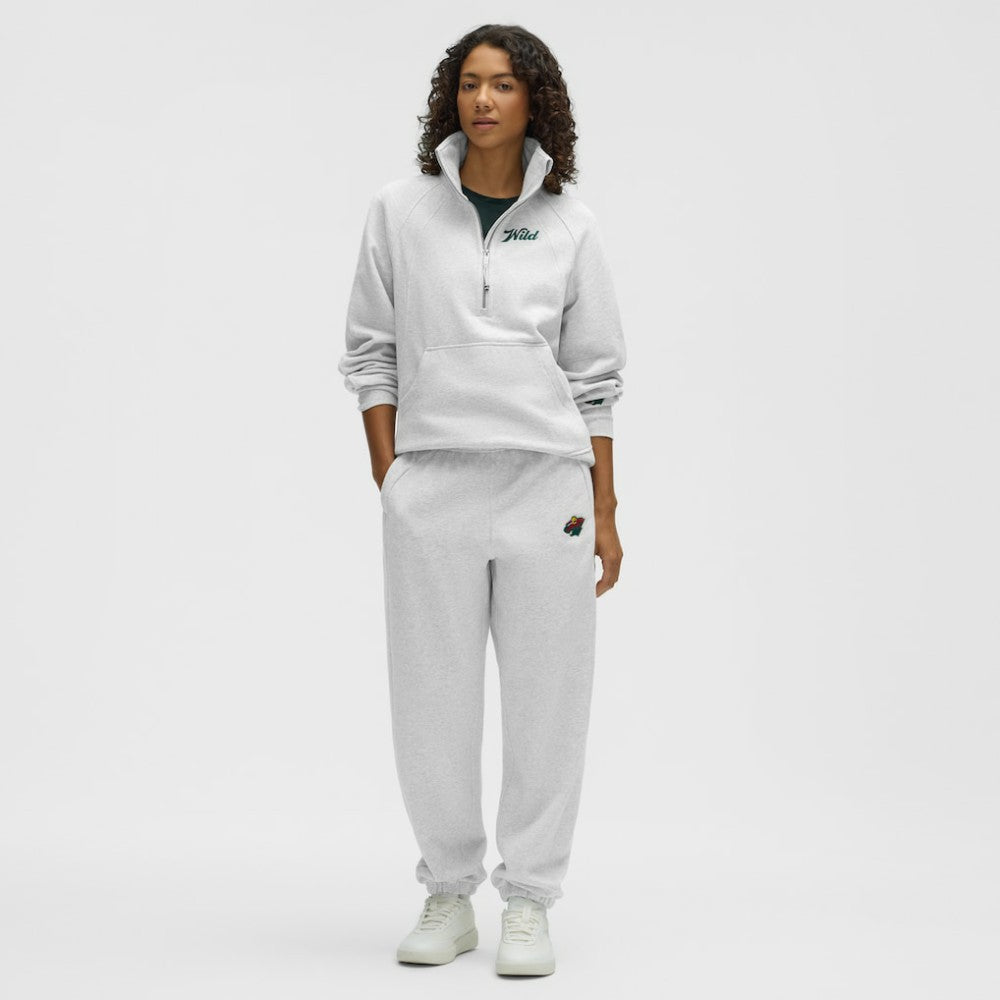 Minnesota Wild lululemon Women's Long Scuba Oversized Half-Zip Funnel Neck - Heathered Core Ultra Light Grey - NHL 203201175