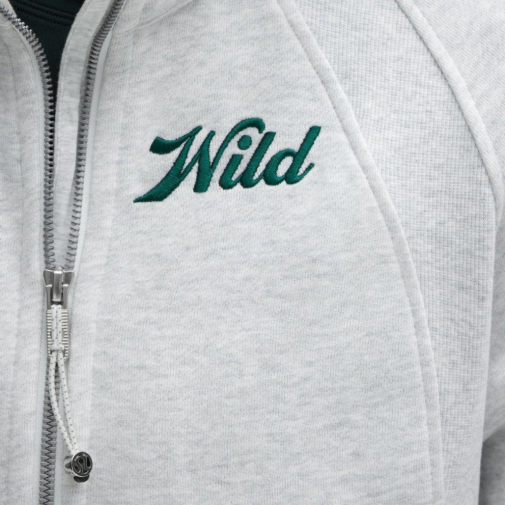 Minnesota Wild lululemon Women's Long Scuba Oversized Half-Zip Funnel Neck - Heathered Core Ultra Light Grey - NHL 203201175