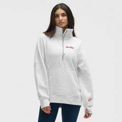 Detroit Red Wings lululemon Women's Long Scuba Oversized Half-Zip Funnel Neck - Heathered Core Ultra Light Grey - NHL 203201176