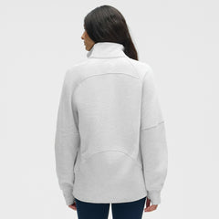Detroit Red Wings lululemon Women's Long Scuba Oversized Half-Zip Funnel Neck - Heathered Core Ultra Light Grey - NHL 203201176