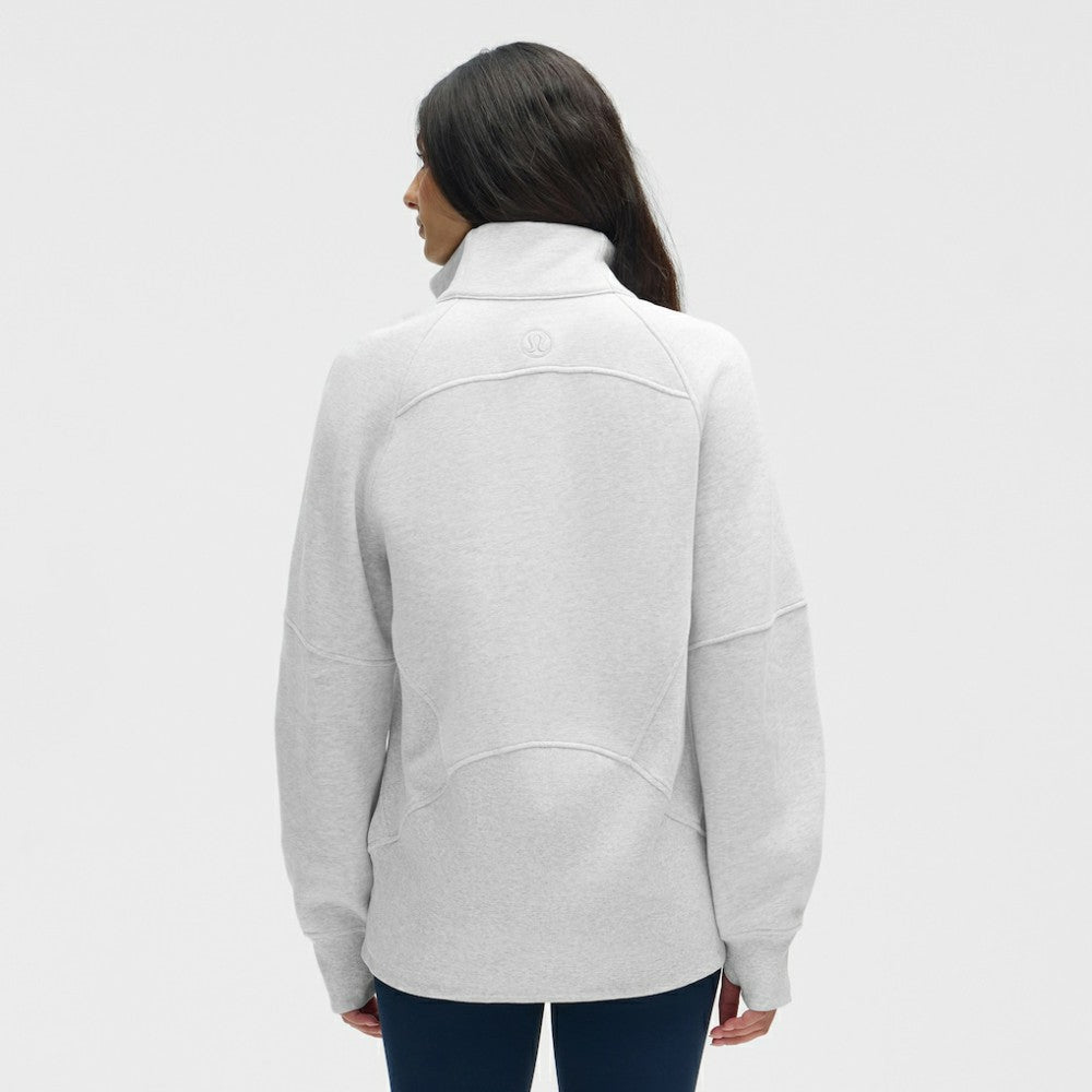 New Jersey Devils lululemon Women's Long Scuba Oversized Half-Zip Funnel Neck - Heathered Core Ultra Light Grey - NHL 203201177