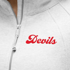 New Jersey Devils lululemon Women's Long Scuba Oversized Half-Zip Funnel Neck - Heathered Core Ultra Light Grey - NHL 203201177