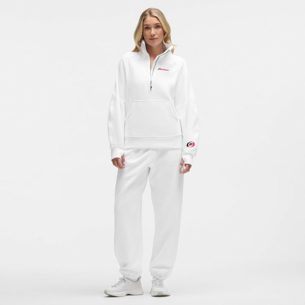 Carolina Hurricanes lululemon Women's Long Scuba Oversized Half-Zip Funnel Neck - White - NHL 203201179