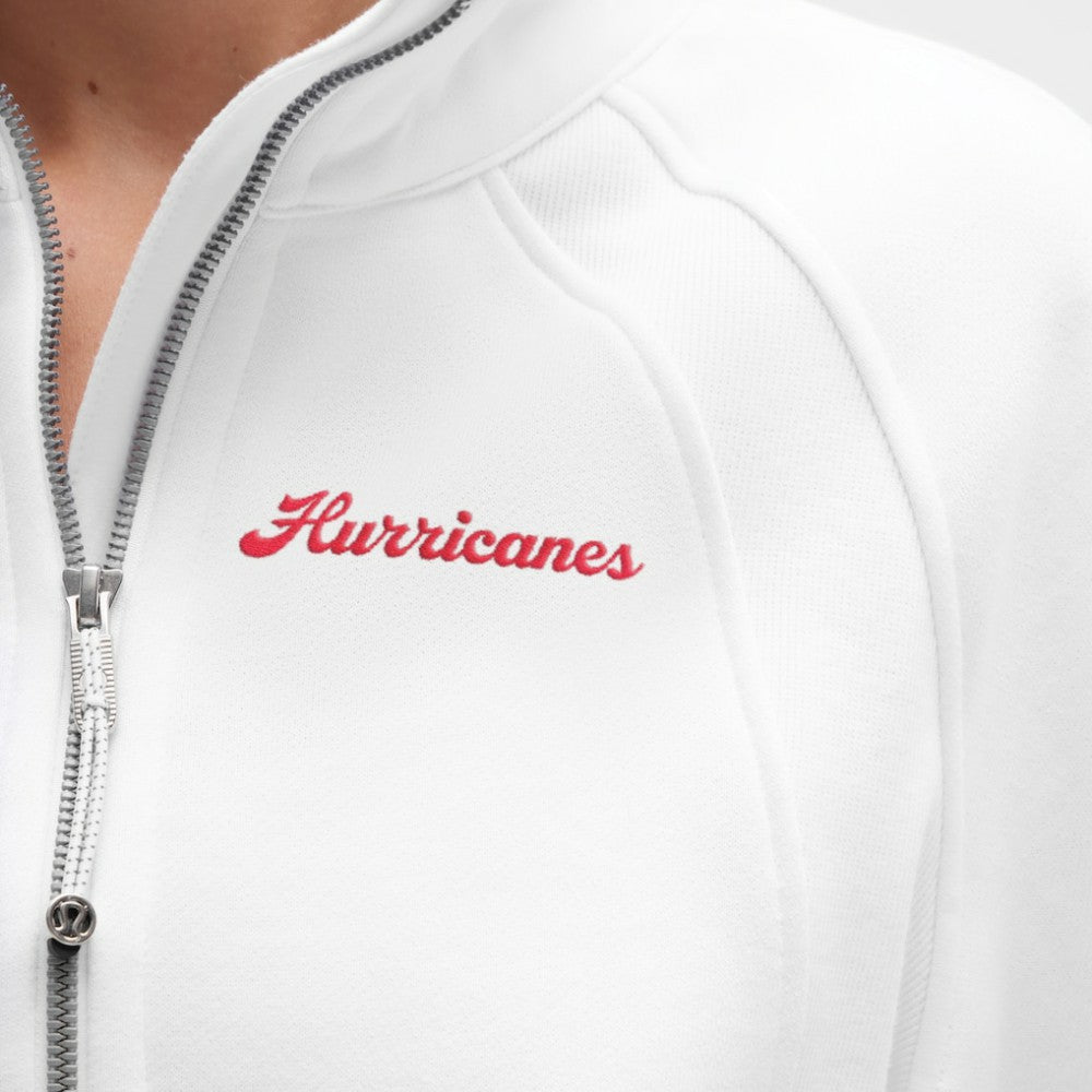 Carolina Hurricanes lululemon Women's Long Scuba Oversized Half-Zip Funnel Neck - White - NHL 203201179