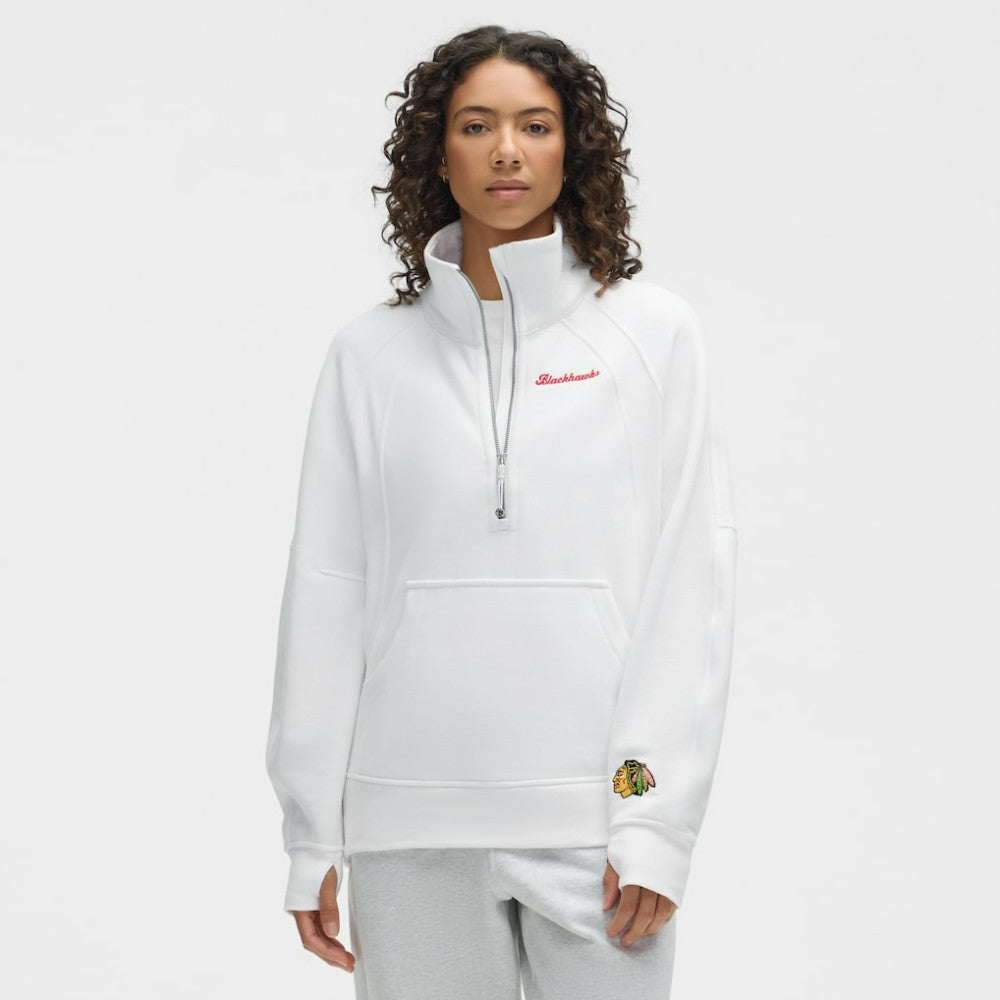 Chicago Blackhawks lululemon Women's Long Scuba Oversized Half-Zip Funnel Neck - White - NHL 203201180