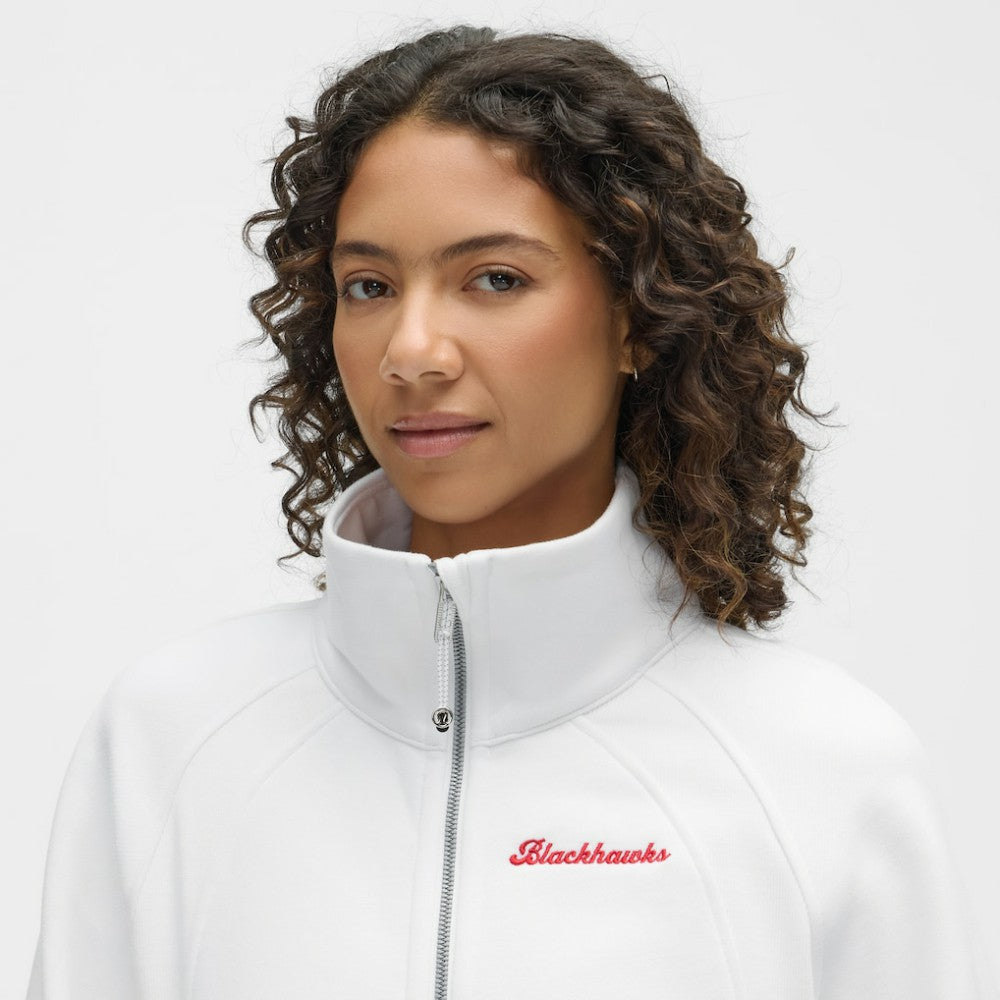 Chicago Blackhawks lululemon Women's Long Scuba Oversized Half-Zip Funnel Neck - White - NHL 203201180