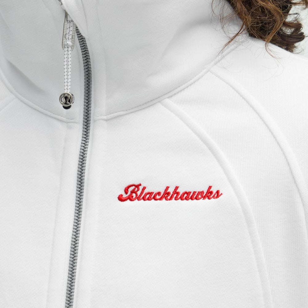 Chicago Blackhawks lululemon Women's Long Scuba Oversized Half-Zip Funnel Neck - White - NHL 203201180