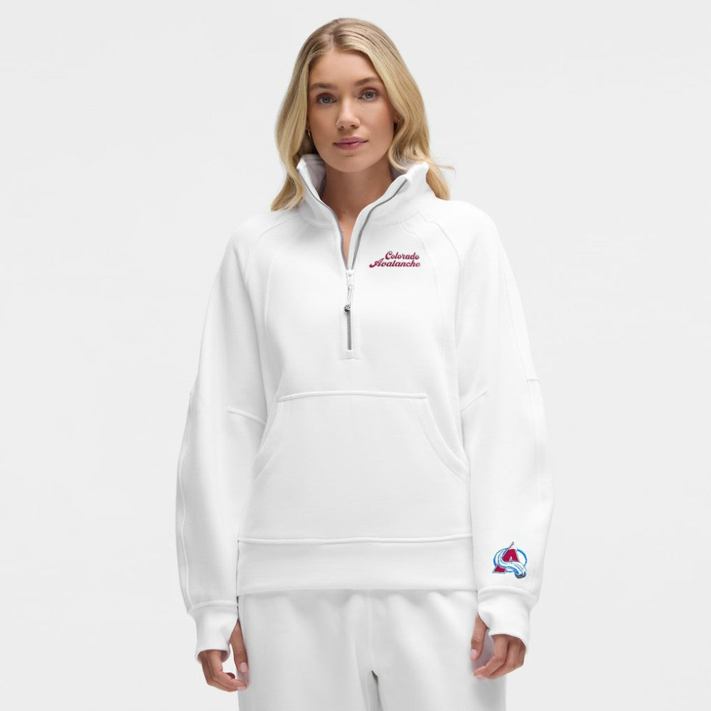 Colorado Avalanche lululemon Women's Long Scuba Oversized Half-Zip Funnel Neck - White - NHL 203201181