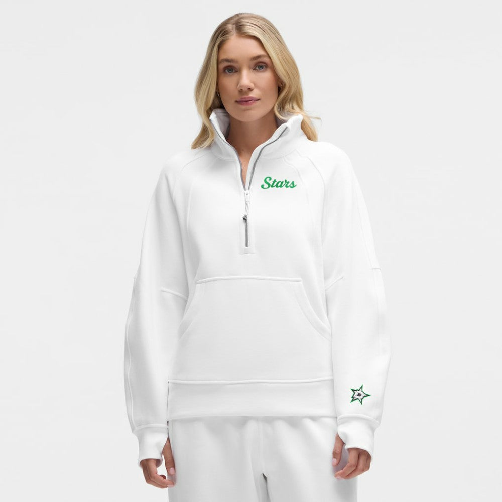 Dallas Stars lululemon Women's Long Scuba Oversized Half-Zip Funnel Neck - White - NHL 203201183