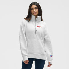 New York Rangers lululemon Women's Long Scuba Oversized Half-Zip Funnel Neck - Heathered Core Ultra Light Grey - NHL 203201184