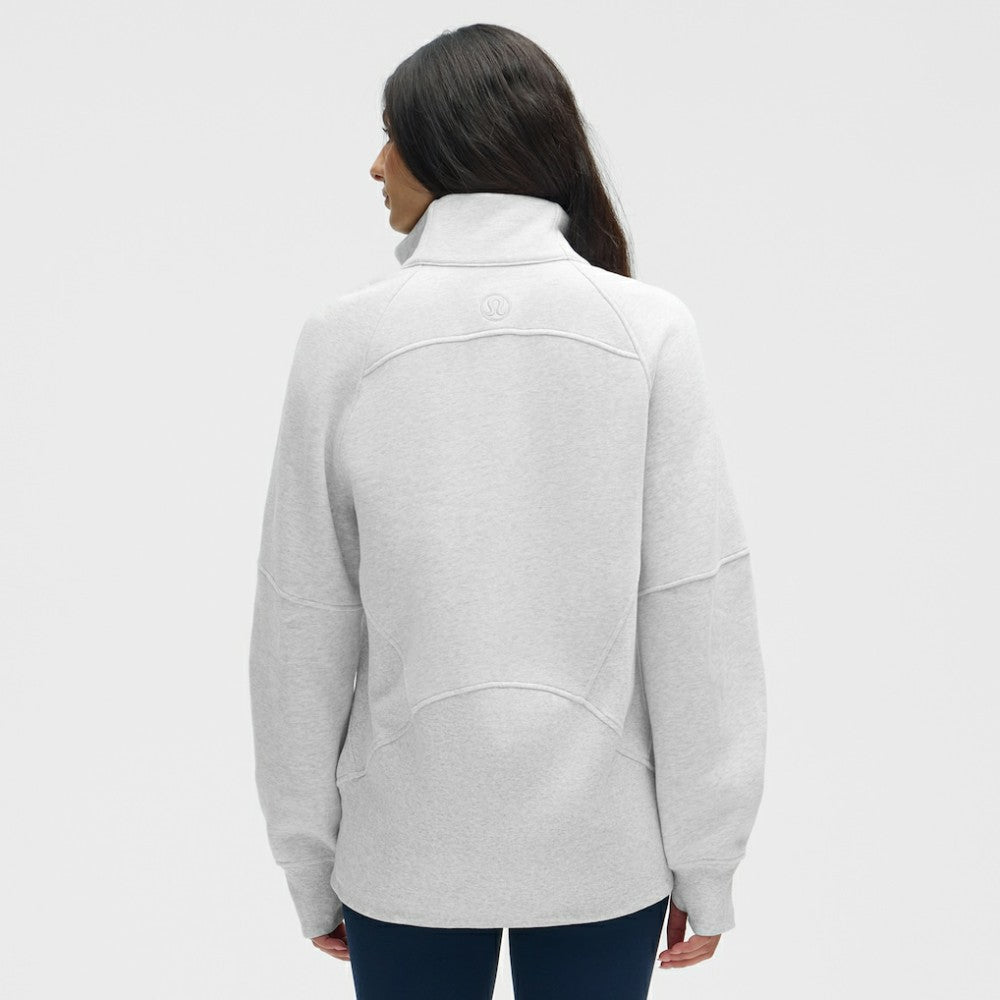 New York Rangers lululemon Women's Long Scuba Oversized Half-Zip Funnel Neck - Heathered Core Ultra Light Grey - NHL 203201184