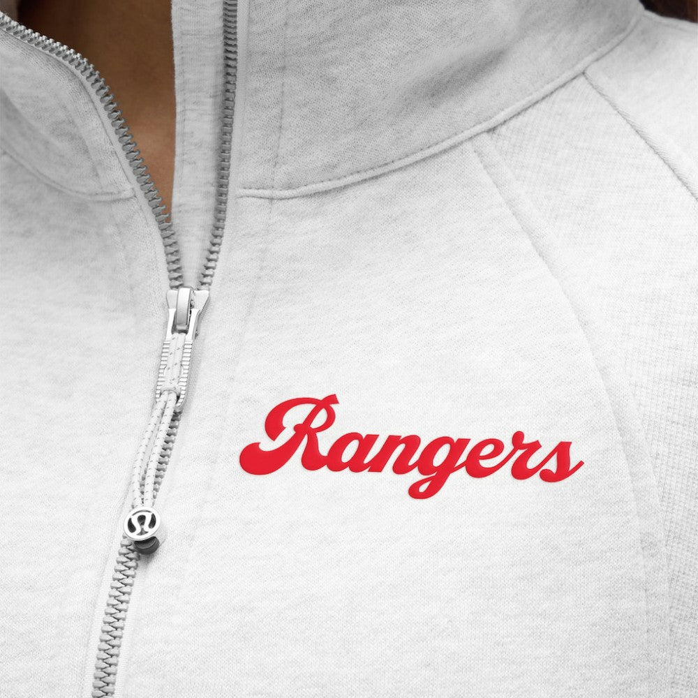 New York Rangers lululemon Women's Long Scuba Oversized Half-Zip Funnel Neck - Heathered Core Ultra Light Grey - NHL 203201184