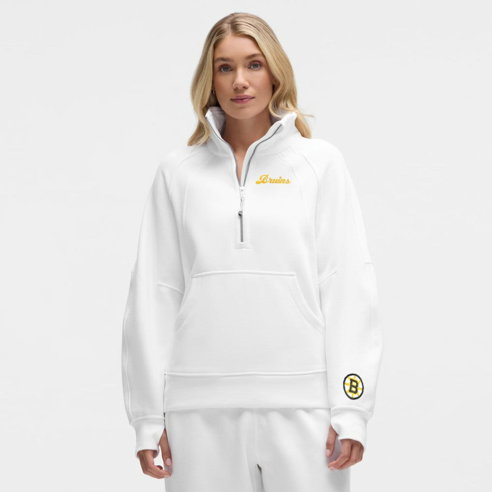 Boston Bruins lululemon Women's Long Scuba Oversized Half-Zip Funnel Neck - White - NHL 203201185
