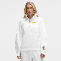 Boston Bruins lululemon Women's Long Scuba Oversized Half-Zip Funnel Neck - White - NHL 203201185