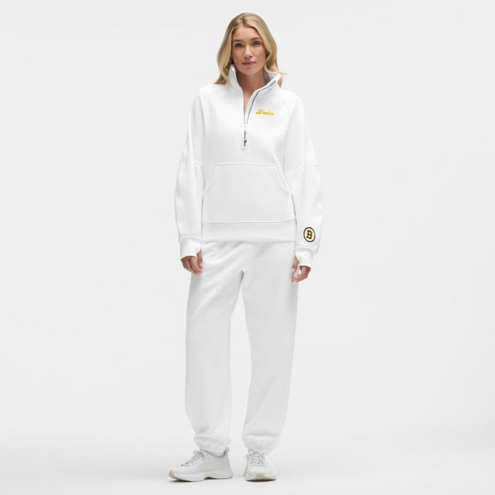 Boston Bruins lululemon Women's Long Scuba Oversized Half-Zip Funnel Neck - White - NHL 203201185