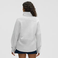 Tampa Bay Lightning lululemon Women's Long Scuba Oversized Half-Zip Funnel Neck - Heathered Core Ultra Light Grey - NHL 203201186