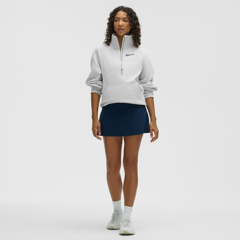 Tampa Bay Lightning lululemon Women's Long Scuba Oversized Half-Zip Funnel Neck - Heathered Core Ultra Light Grey - NHL 203201186