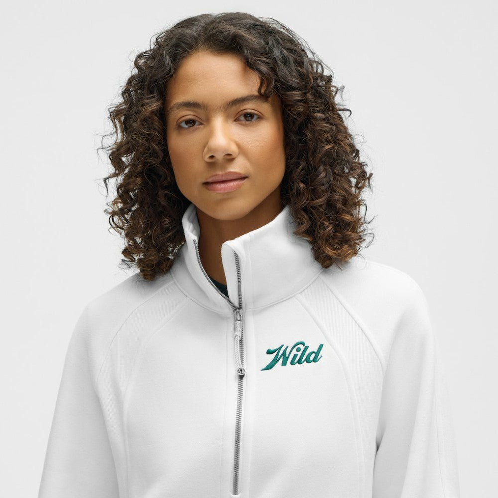 Minnesota Wild lululemon Women's Long Scuba Oversized Half-Zip Funnel Neck - White - NHL 203201188