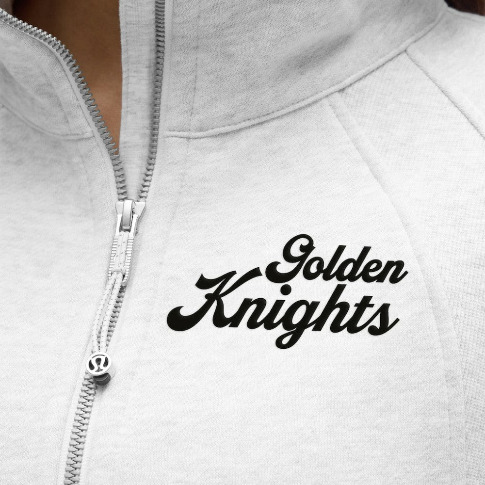 Vegas Golden Knights lululemon Women's Long Scuba Oversized Half-Zip Funnel Neck - Heathered Core Ultra Light Grey - NHL 203201189