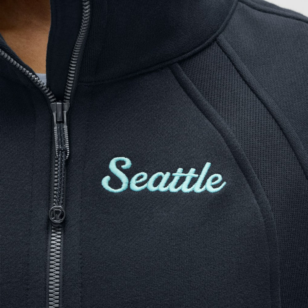 Seattle Kraken lululemon Women's Long Scuba Oversized Half-Zip Funnel Neck - True Navy - NHL 203201192
