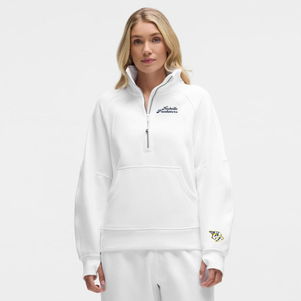Nashville Predators lululemon Women's Long Scuba Oversized Half-Zip Funnel Neck - White - NHL 203201193