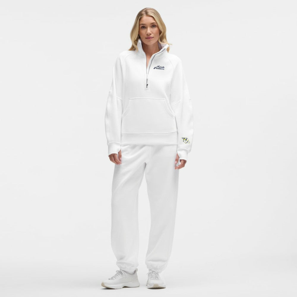 Nashville Predators lululemon Women's Long Scuba Oversized Half-Zip Funnel Neck - White - NHL 203201193