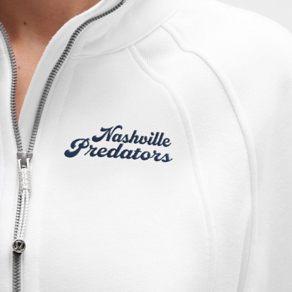 Nashville Predators lululemon Women's Long Scuba Oversized Half-Zip Funnel Neck - White - NHL 203201193