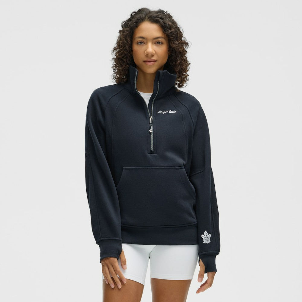Toronto Maple Leafs lululemon Women's Long Scuba Oversized Half-Zip Funnel Neck - True Navy - NHL 203201196