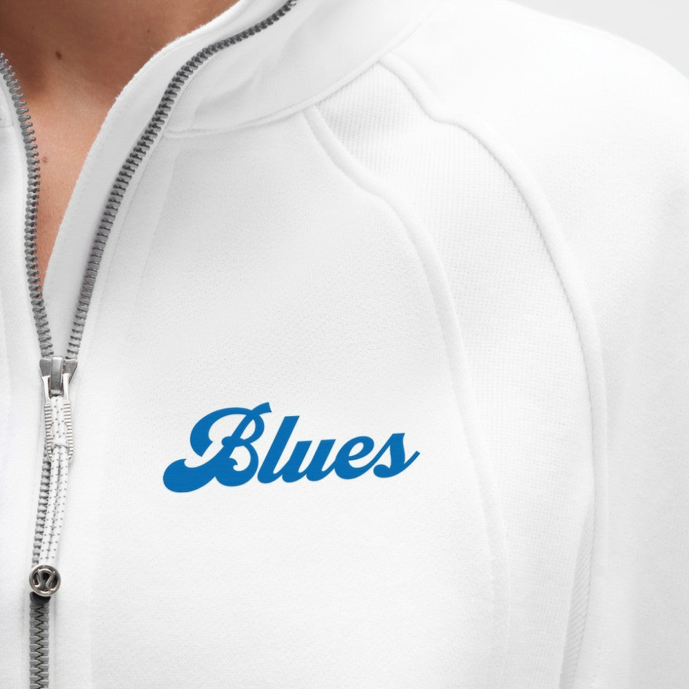 St. Louis Blues lululemon Women's Long Scuba Oversized Half-Zip Funnel Neck - White - NHL 203201197